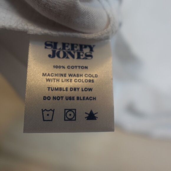 Sleepy Jones Unisex Small Let it Z Jackson T-Shirt Crewneck White Cotton New - Picture 7 of 8